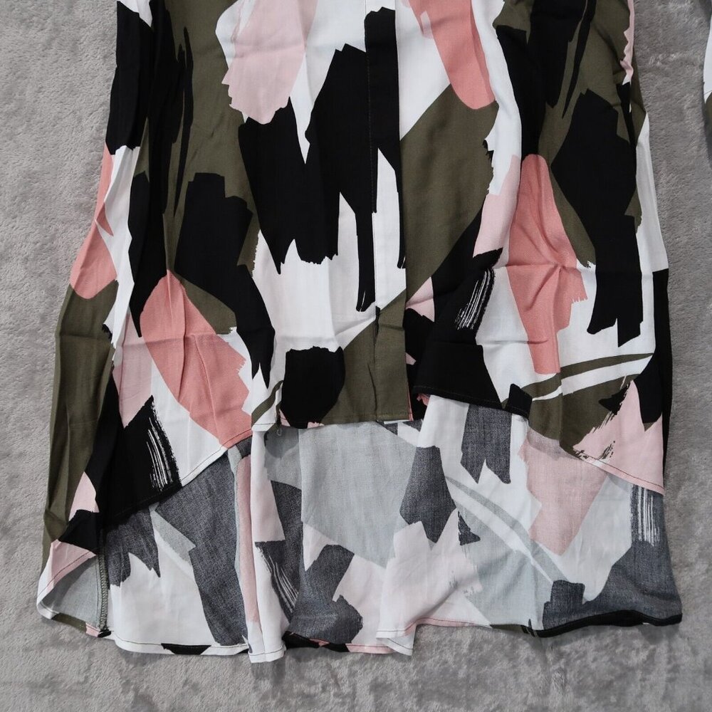Apricot Dress Womens 14 Black Tunic Button Down Collared Multicolored Retro - Picture 5 of 14
